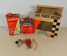 Scarce Vtg. COX Gas Powered Racing Accessory Kit in Box w/ Fuel Can, Engine, Etc