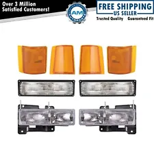 Headlights & Corner Parking Lights Left & Right Set Kit for GMC Truck Suburban (For: 1995 GMC Yukon)