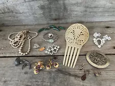 Antique Jewelry Lot ART DECO & Victorian Parts Repair Craft Repurpose Sterling