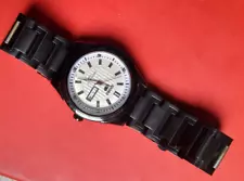 seiko 5 black watch for sale