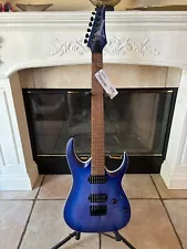 Used Ibanez RGA42FMBLF RGA Standard Electric Guitar - Blue Lagoon Burst Flat