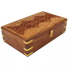 Handmade Wooden Jewellery Box for Women Jewel Organizer Hand Carved Carvings Gif