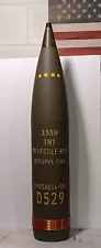 3D Printed "Plastic" M795 D529 155mm Full Size Artillery Round / Shell / Model