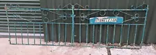 Reclaimed Vintage Wrought Iron Double Gates For Driveway, Green, Approx 2.7m