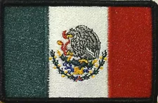 MEXICO Flag Military Tactical Patch W/ VELCRO® Brand Fastener Black Border #35