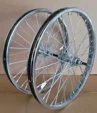 20 x 1.75 BMX Steel Front & Rear freewheel 36 spokes Bicycle wheels Chrome