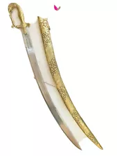 Rajput wedding sword ceremonial lion hunting hilt brass sheath full size royal