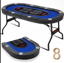 71-Inch Deluxe Poker Table - Foldable, 8-Player.