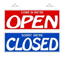 Open and Closed Signs for Business Two-Sided Large Storefront Shop Salon Sign