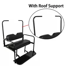 For 1995-UP EZGO TXT Golf Cart Flip Rear Seat Kit with Roof Supports Cushions