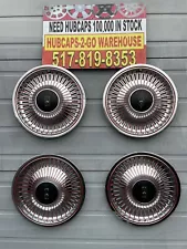 1974-79 Oldsmobile Cutlass Salon Omega Red /BlackAccents ” Set Of 4 Used Hubcaps