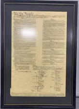 Vintage US Constitution Framed Reprint "We the People..."