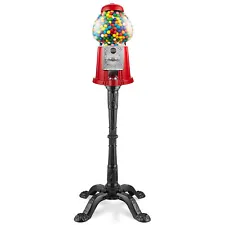 15" Gumball Machine with Stand and Coin Bank - Red, Bubble Gum Candy Dispenser