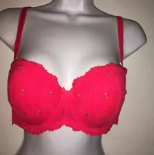 Victoria’s Secret Dream Angels Rhinestones Red Multi-Way Bra 36C