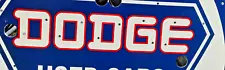 DODGE USED CARS PORCELAIN ENAMEL NEON SKIN SIGN BOARD 30" INCHES SINGLE SIDED