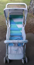 Graco Baby Stroller, Adj. Seating, Bed, Vintage, Gray, Teal, Blue, Foldable