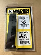 Triple K STAR Firestar 10 Round 40 S&W Magazine Blued Steel 10rd 2104M