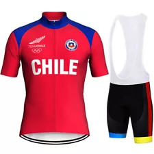 Chile Cycling Jersey Bib Short Set Biking MTB Chileno Red Shirt Maillot Trikot