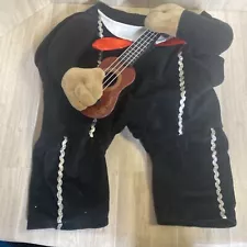 Skull And Bones Pet Band Halloween Costume With Attached Guitar Size X Large