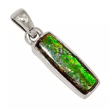 Natural Genueine Canadian Ammolite 925 Silver Pendant Jewelry ALLP-25405