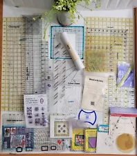 Huge quilting ruler, templates, quilters lot A5