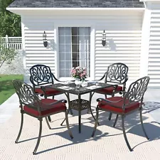 Outdoor 5PCS Patio Dining Table set Cast Aluminum Patio Furniture Set for Garden