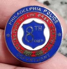 RARE Vintage Obsolete Philadelphia Police Department 8th District Pin RARE