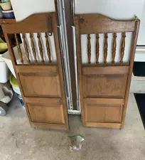 Vintage Wood Cafe Spindle Swinging Saloon Doors Each 39" X 14.75" with Hardware