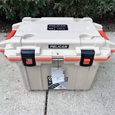 Pelican 50 Quart Elite Cooler Tan Orange With Tag Has Broken Latch