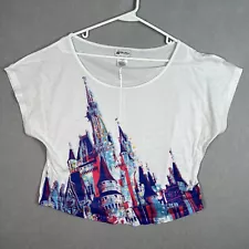 Disney Parks Princess Castle Cropped T Shirt Womens 2XL XXL White