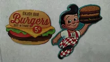 Bob's Big Boy Burgers Metal Tin Embossed Signs Set of 2 for Wall Hanging Decor