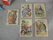 Lot of 5 Different Original Vintage Early 1900s Alice in Wonderland Book Prints