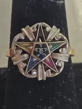 New ListingVintage 10 K Yellow Gold Order Of The Eastern Star Ring Size 8