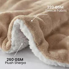 Fluffy Sherpa Fleece Blanket Soft Warm Reversible Large Sofa Bed Throw Blankets