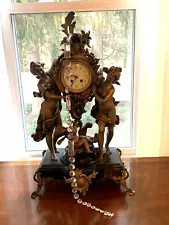 Rare Antique Chandelier Strand Bohemian Prisms Crystals Part CLOCK NOT FOR SALE