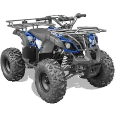 MotoTec Bull 125cc 4-Stroke Kids Gas ATV Off-Road 4-Wheels Quad Ages 10+ Blue