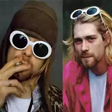 Vintage Nirvana White Kurt Cobain Cool Sunglasses FREE SHIPPING