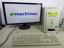 Vintage eMachines etower 333c Desktop Computer Windows 98 & MS-DOS w/Keyboard