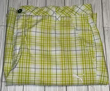 Men’s Puma Plaid Golf Shorts Yellow And White Plaid W38