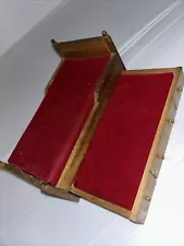 Vintage Reevesline Wood Dollhouse Pull Out Trundle Bed Red Burgundy -Japan