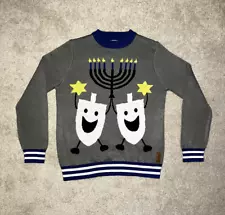 Hanukkah Dreidel Sweater Tipsy Elves Gray Womens Size M Ugly Christmas Sweater