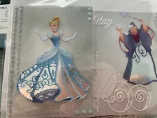 BIRTHDAY, HANDMADE EMBOSSED & DIE CUT TOPPERS OF CINDERELLA [CHOICE OF 3] CARD