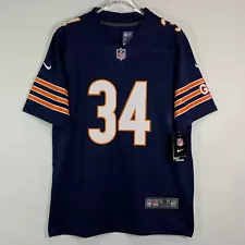 Walter Payton #34 Football Jersey, Dark Blue, Embroidered