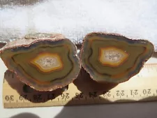 628 PAIR FACE POLISHED CONDOR AGATE. COLLECTOR OR DISPLAY PIECES. ARGENTINA