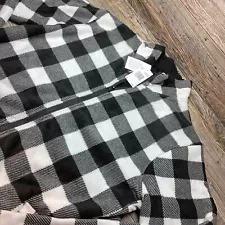 Buffalo David Bitton Black White Plaid Fleece Lined Coat LGE Vintage look