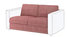 Ikea Finnala Red Dalstorp Loveseat and Armrest Covers 104.549.67 704.549.69