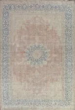 MEMORIAL SALE Antique Muted Distressed Floral Kirman Hand-knotted Area Rug 10x13