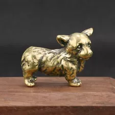 Solid Brass Dog Figurine Small Statue Home Ornament Animal Figurines Gift