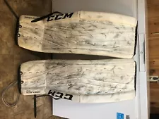 Hockey Goalie Leg Pads CCM Premier R1.9 Size 35 +1 White TAKING PRICE OFFERS