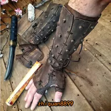 Medieval Steampunk Retro Arm Guards Boxing Gloves Gauntlets Rivet Lace-Up Bracer